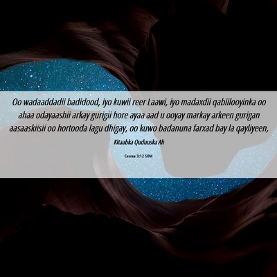 Picture 06 - Cesraa 3:12 SOM - Oo wadaaddadii badidood, iyo kuwii reer Laawi, - Bible Verse Picture