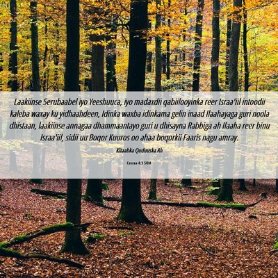 Picture 06 - Cesraa 4:3 SOM - Laakiinse Serubaabel iyo Yeeshuuca, iyo madaxdii - Bible Verse Picture