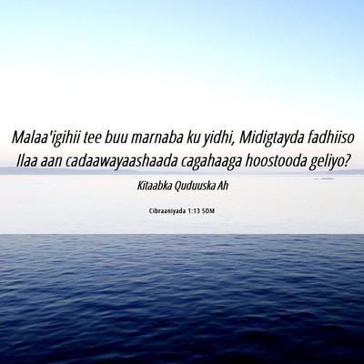 Picture 06 - Cibraaniyada 1:13 SOM - Malaa'igihii tee buu marnaba ku yidhi, Midigtayda - Bible Verse Picture