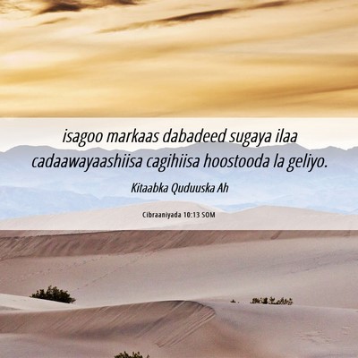 Picture 06 - Cibraaniyada 10:13 SOM - isagoo markaas dabadeed sugaya ilaa - Bible Verse Picture
