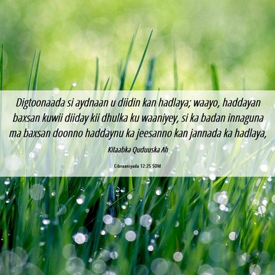 Picture 06 - Cibraaniyada 12:25 SOM - Digtoonaada si aydnaan u diidin kan hadlaya; - Bible Verse Picture