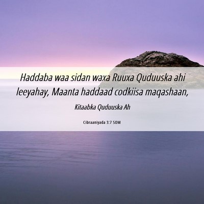 Picture 06 - Cibraaniyada 3:7 SOM - Haddaba waa sidan waxa Ruuxa Quduuska ahi - Bible Verse Picture