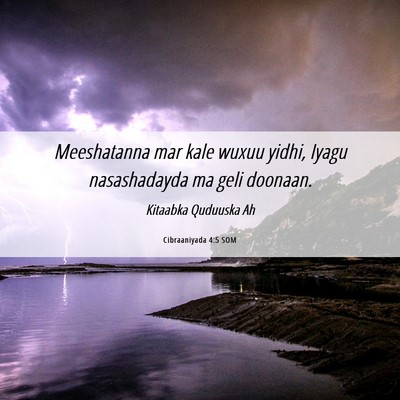 Picture 06 - Cibraaniyada 4:5 SOM - Meeshatanna mar kale wuxuu yidhi, Iyagu - Bible Verse Picture