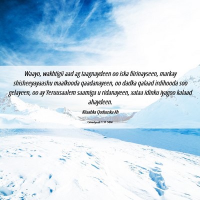Picture 06 - Cobadyaah 1:11 SOM - Waayo, wakhtigii aad ag taagnaydeen oo iska - Bible Verse Picture