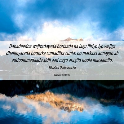 Picture 06 - Daanyeel 1:13 SOM - Dabadeedna wejiyadayada hortaada ha lagu fiiriyo - Bible Verse Picture