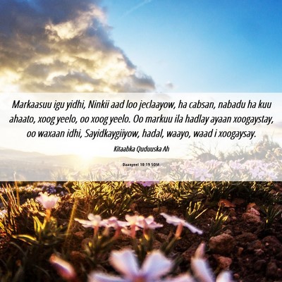 Picture 06 - Daanyeel 10:19 SOM - Markaasuu igu yidhi, Ninkii aad loo jeclaayow, ha - Bible Verse Picture