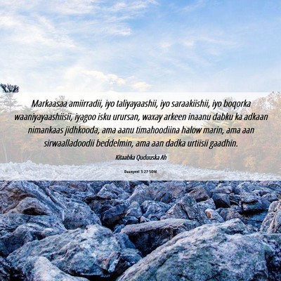 Picture 06 - Daanyeel 3:27 SOM - Markaasaa amiirradii, iyo taliyayaashii, iyo - Bible Verse Picture