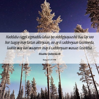 Picture 06 - Daanyeel 5:15 SOM - Haddaba raggii xigmadda lahaa iyo - Bible Verse Picture
