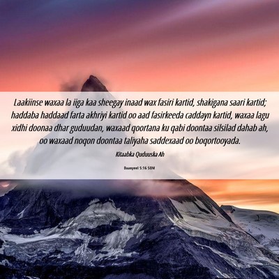 Picture 06 - Daanyeel 5:16 SOM - Laakiinse waxaa la iiga kaa sheegay inaad wax - Bible Verse Picture