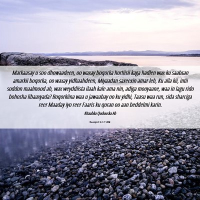 Picture 06 - Daanyeel 6:12 SOM - Markaasay u soo dhowaadeen, oo waxay boqorka - Bible Verse Picture