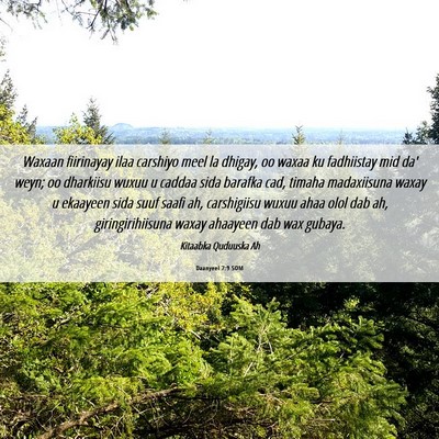 Picture 06 - Daanyeel 7:9 SOM - Waxaan fiirinayay ilaa carshiyo meel la dhigay, - Bible Verse Picture