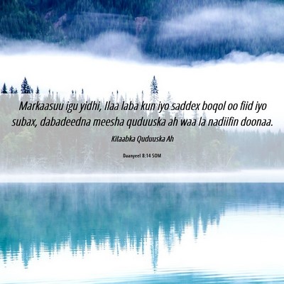 Picture 06 - Daanyeel 8:14 SOM - Markaasuu igu yidhi, Ilaa laba kun iyo saddex - Bible Verse Picture