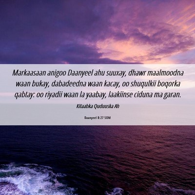 Picture 06 - Daanyeel 8:27 SOM - Markaasaan anigoo Daanyeel ahu suuxay, dhawr - Bible Verse Picture