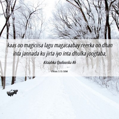 Picture 06 - Efesos 3:15 SOM - kaas oo magiciisa lagu magacaabay reerka oo dhan - Bible Verse Picture