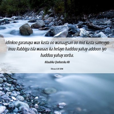 Picture 06 - Efesos 6:8 SOM - idinkoo garanaya wax kasta oo wanaagsan oo mid - Bible Verse Picture