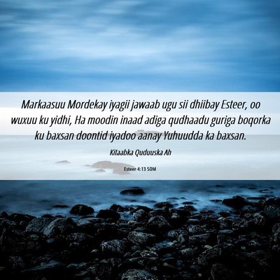 Picture 06 - Esteer 4:13 SOM - Markaasuu Mordekay iyagii jawaab ugu sii dhiibay - Bible Verse Picture