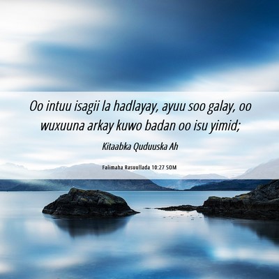 Picture 06 - Falimaha Rasuullada 10:27 SOM - Oo intuu isagii la hadlayay, ayuu soo galay, oo - Bible Verse Picture