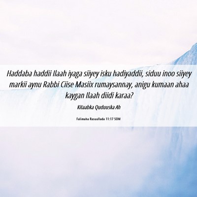 Picture 06 - Falimaha Rasuullada 11:17 SOM - Haddaba haddii Ilaah iyaga siiyey isku - Bible Verse Picture