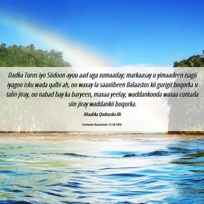 Picture 06 - Falimaha Rasuullada 12:20 SOM - Dadka Turos iyo Siidoon ayuu aad uga xumaaday; - Bible Verse Picture