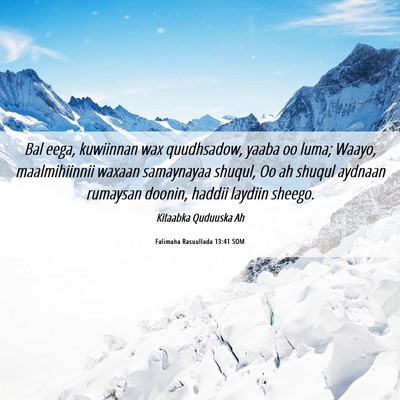 Picture 06 - Falimaha Rasuullada 13:41 SOM - Bal eega, kuwiinnan wax quudhsadow, yaaba oo - Bible Verse Picture