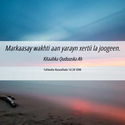 Picture 06 - Falimaha Rasuullada 14:28 SOM - Markaasay wakhti aan yarayn xertii la - Bible Verse Picture