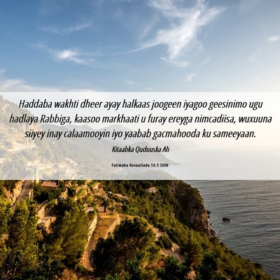 Picture 06 - Falimaha Rasuullada 14:3 SOM - Haddaba wakhti dheer ayay halkaas joogeen iyagoo - Bible Verse Picture