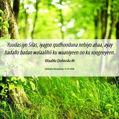 Picture 06 - Falimaha Rasuullada 15:32 SOM - Yuudas iyo Silas, iyagoo qudhooduna nebiyo ahaa, - Bible Verse Picture