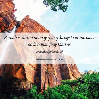 Picture 06 - Falimaha Rasuullada 15:37 SOM - Barnabas wuxuu doonayay inay kaxaystaan Yooxanaa - Bible Verse Picture