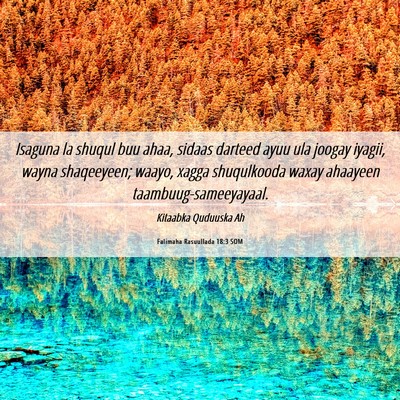 Picture 06 - Falimaha Rasuullada 18:3 SOM - Isaguna la shuqul buu ahaa, sidaas darteed ayuu - Bible Verse Picture