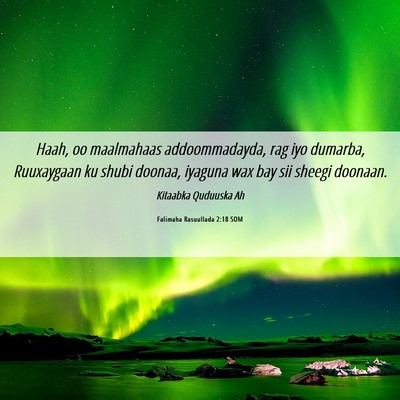 Picture 06 - Falimaha Rasuullada 2:18 SOM - Haah, oo maalmahaas addoommadayda, rag iyo - Bible Verse Picture