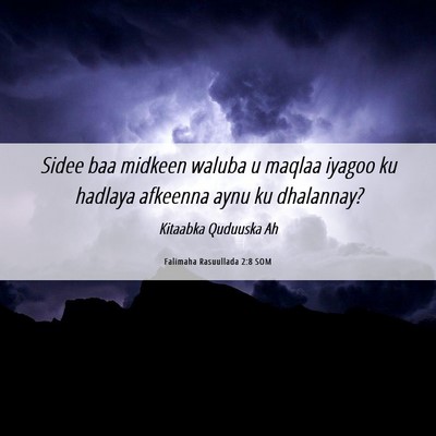 Picture 06 - Falimaha Rasuullada 2:8 SOM - Sidee baa midkeen waluba u maqlaa iyagoo ku - Bible Verse Picture