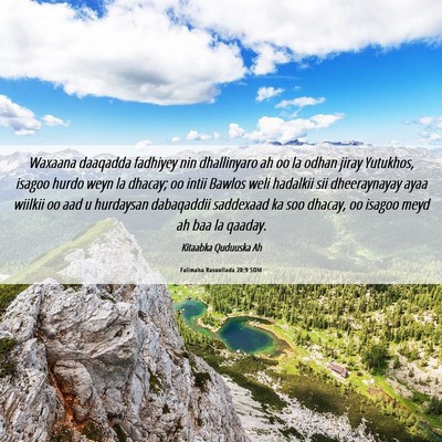 Picture 06 - Falimaha Rasuullada 20:9 SOM - Waxaana daaqadda fadhiyey nin dhallinyaro ah oo - Bible Verse Picture