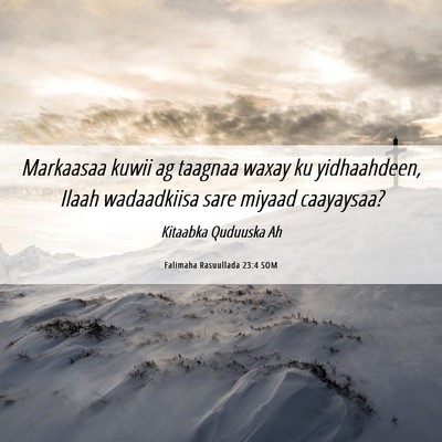 Picture 06 - Falimaha Rasuullada 23:4 SOM - Markaasaa kuwii ag taagnaa waxay ku yidhaahdeen, - Bible Verse Picture