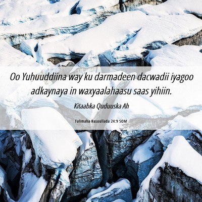 Picture 06 - Falimaha Rasuullada 24:9 SOM - Oo Yuhuuddiina way ku darmadeen dacwadii iyagoo - Bible Verse Picture