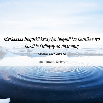 Picture 06 - Falimaha Rasuullada 26:30 SOM - Markaasaa boqorkii kacay iyo taliyihii iyo - Bible Verse Picture