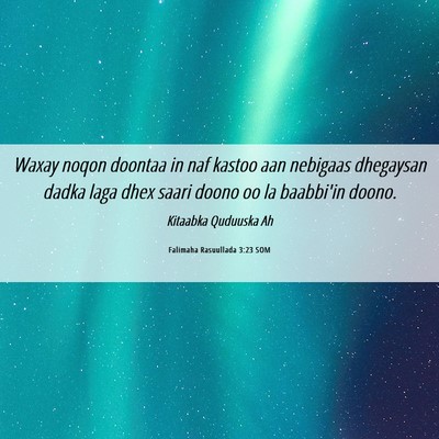 Picture 06 - Falimaha Rasuullada 3:23 SOM - Waxay noqon doontaa in naf kastoo aan nebigaas - Bible Verse Picture