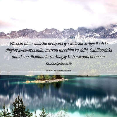 Picture 06 - Falimaha Rasuullada 3:25 SOM - Waxaad tihiin wiilashii nebiyada iyo wiilashii - Bible Verse Picture