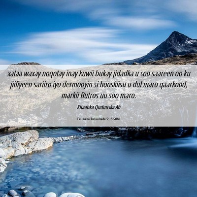 Picture 06 - Falimaha Rasuullada 5:15 SOM - xataa waxay noqotay inay kuwii bukay jidadka u - Bible Verse Picture