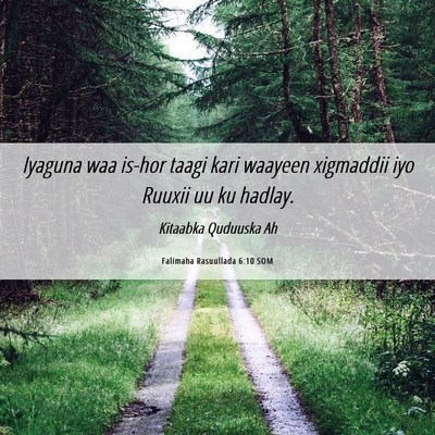 Picture 06 - Falimaha Rasuullada 6:10 SOM - Iyaguna waa is-hor taagi kari waayeen xigmaddii - Bible Verse Picture