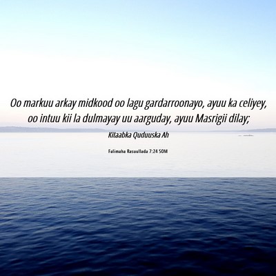 Picture 06 - Falimaha Rasuullada 7:24 SOM - Oo markuu arkay midkood oo lagu gardarroonayo, - Bible Verse Picture