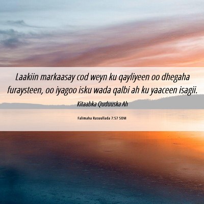 Picture 06 - Falimaha Rasuullada 7:57 SOM - Laakiin markaasay cod weyn ku qayliyeen oo - Bible Verse Picture