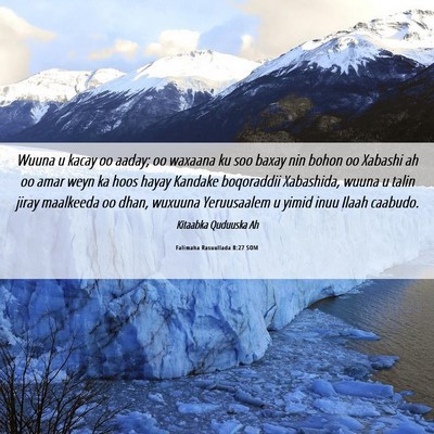 Picture 06 - Falimaha Rasuullada 8:27 SOM - Wuuna u kacay oo aaday; oo waxaana ku soo baxay - Bible Verse Picture