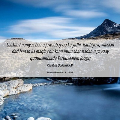 Picture 06 - Falimaha Rasuullada 9:13 SOM - Laakiin Ananiyas baa u jawaabay oo ku yidhi, - Bible Verse Picture