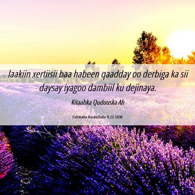 Picture 06 - Falimaha Rasuullada 9:25 SOM - laakiin xertiisii baa habeen qaadday oo derbiga - Bible Verse Picture