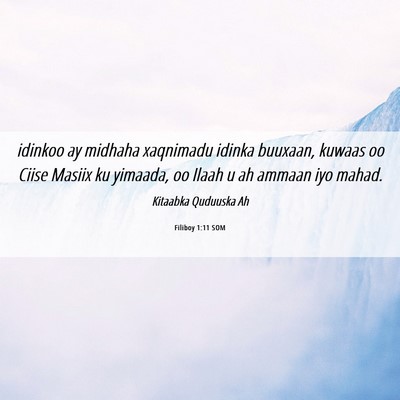 Picture 06 - Filiboy 1:11 SOM - idinkoo ay midhaha xaqnimadu idinka buuxaan, - Bible Verse Picture