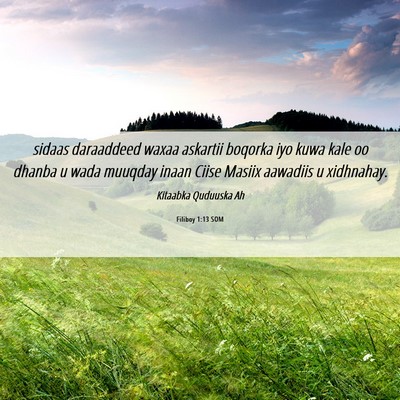 Picture 06 - Filiboy 1:13 SOM - sidaas daraaddeed waxaa askartii boqorka iyo kuwa - Bible Verse Picture