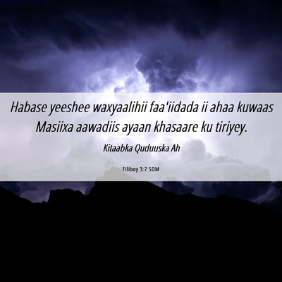 Picture 06 - Filiboy 3:7 SOM - Habase yeeshee waxyaalihii faa'iidada ii ahaa - Bible Verse Picture