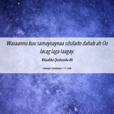 Picture 06 - Gabaygii Sulaymaan 1:11 SOM - Waxaannu kuu samaynaynaa silsilado dahab ah Oo - Bible Verse Picture