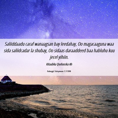 Picture 06 - Gabaygii Sulaymaan 1:3 SOM - Saliiddaadu caraf wanaagsan bay leedahay, Oo - Bible Verse Picture