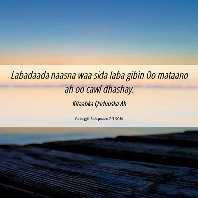 Picture 06 - Gabaygii Sulaymaan 7:3 SOM - Labadaada naasna waa sida laba gibin Oo mataano - Bible Verse Picture